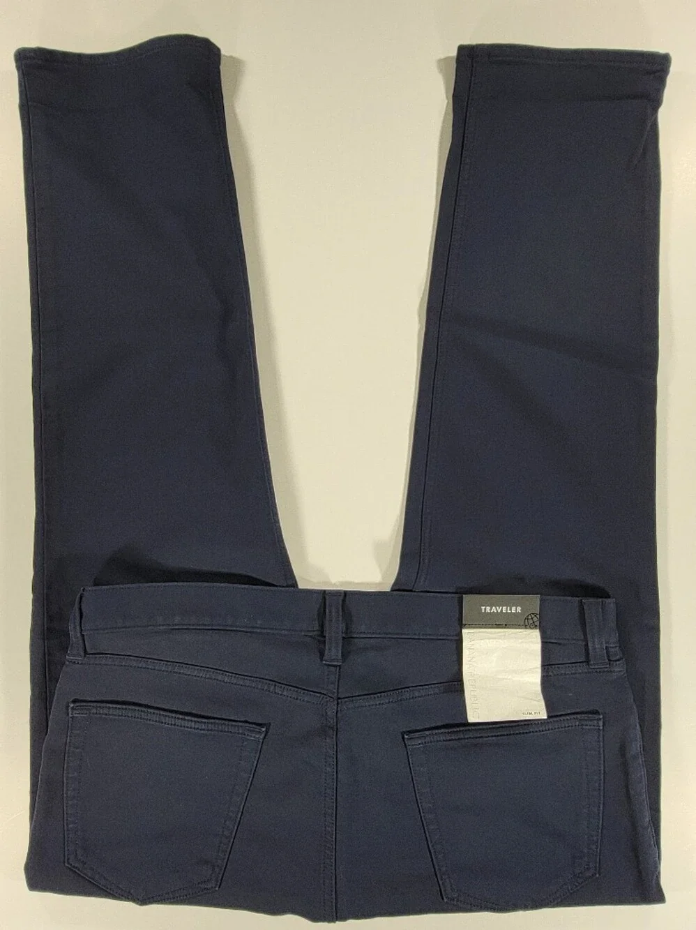 NEW Banana Republic Slim Fit Cotton Traveler Pant Stetch Navy Blue 36x30